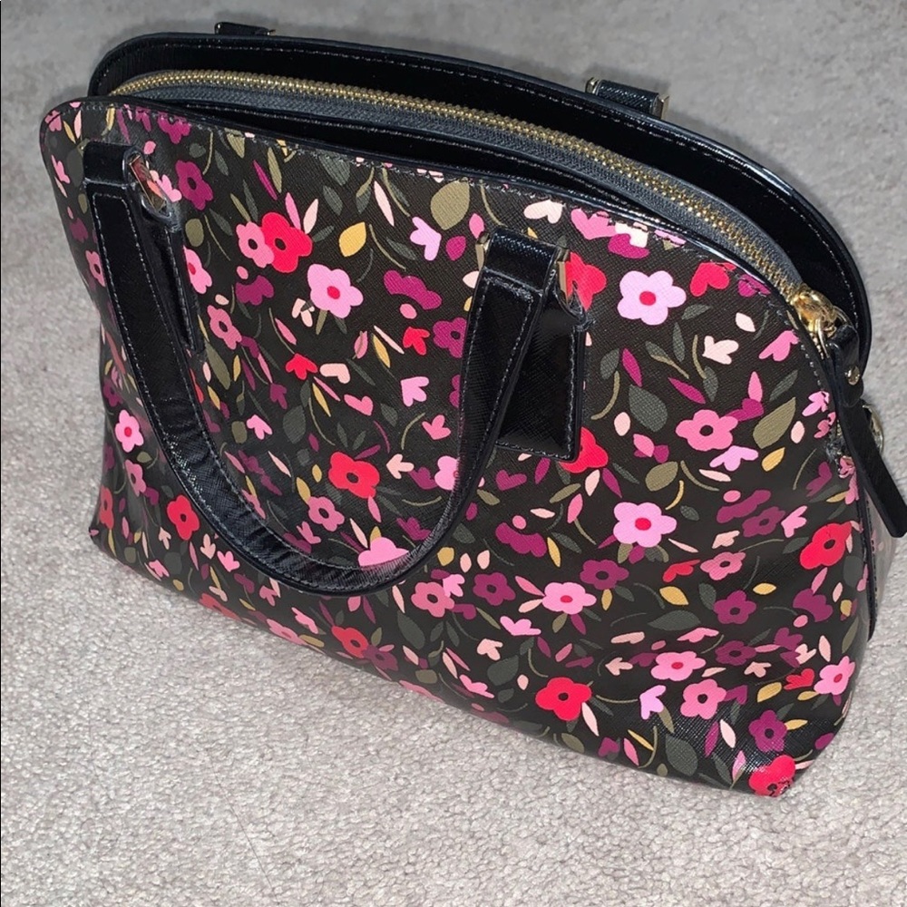 Kate Spade Floral Black Satchel - Picture 3 of 7